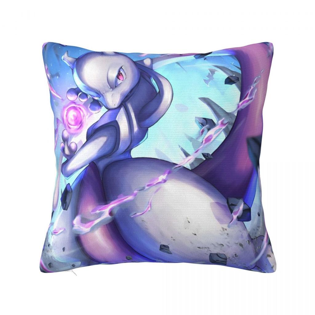 Japan Pokemon Mewtwo Cool Pillow Cover Soft Pillow Case Cushion Cover Morden Design Pillowcases For Chair Sofa Home Decoration