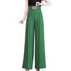 Women Suit Pants High Waist Straight Wide Leg Long Pants with Pockets Solid Color
