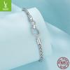 925 Sterling Silver Infinite Symbol Basic Bracelet, Creative Design Versatile Button Head Can Be Worn Alone Bracelet