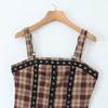 2025 Spring Women's European & American Plaid Punk Rock Sling Dress