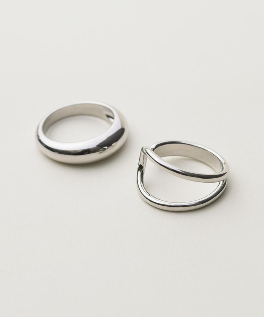 Novice Tokyo Volume & Double Rings 2 Set / Silver