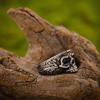 Adjustable Skull Ring Men Women Gothic Punk Rock Plated Open Band Vintage Geometric Jewelry