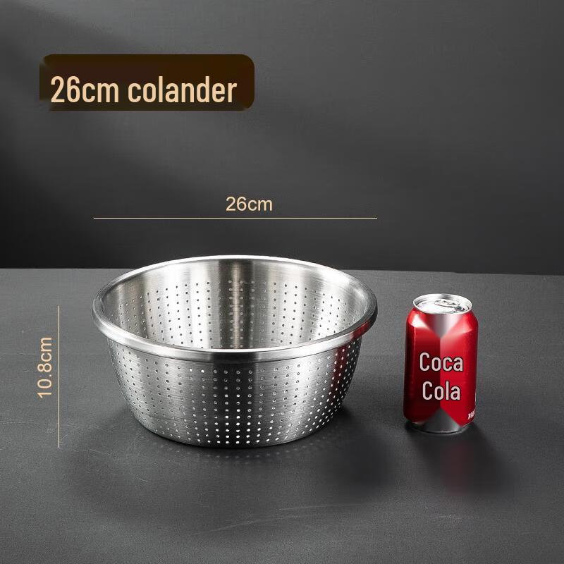 HANDUNYOU 26cm Extra Thick Food Grade 304 Stainless Steel Basin