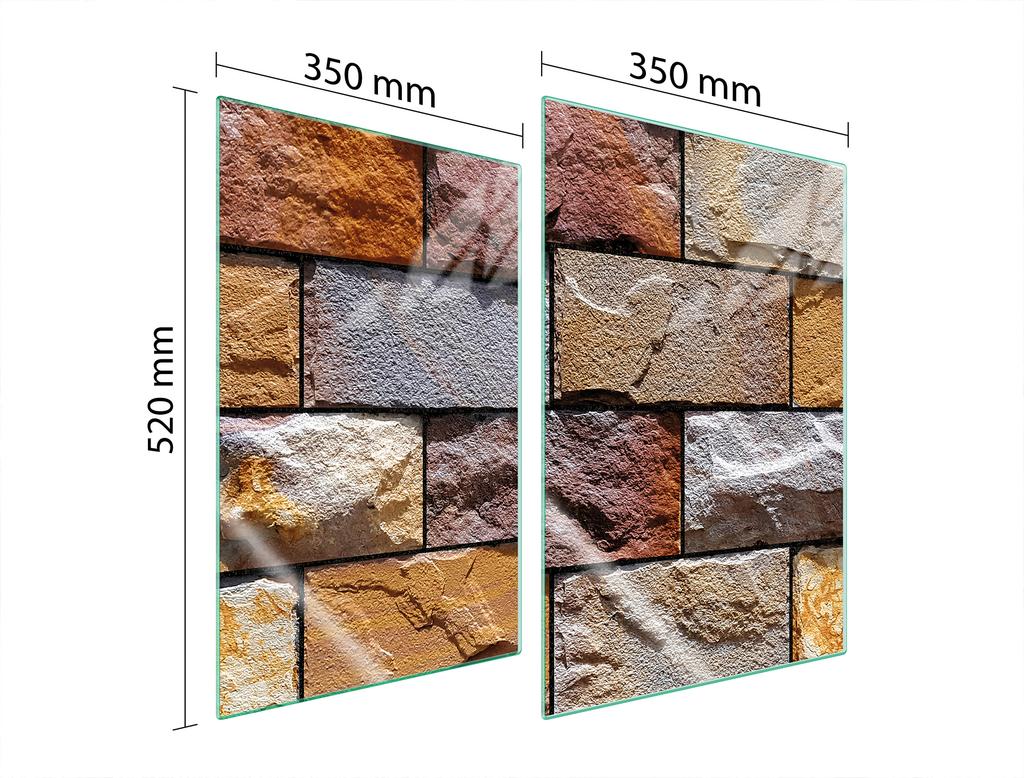 SZKLANA PŁYTA OCHRONNA DO KUCHNI 2x35x52 CEGŁA