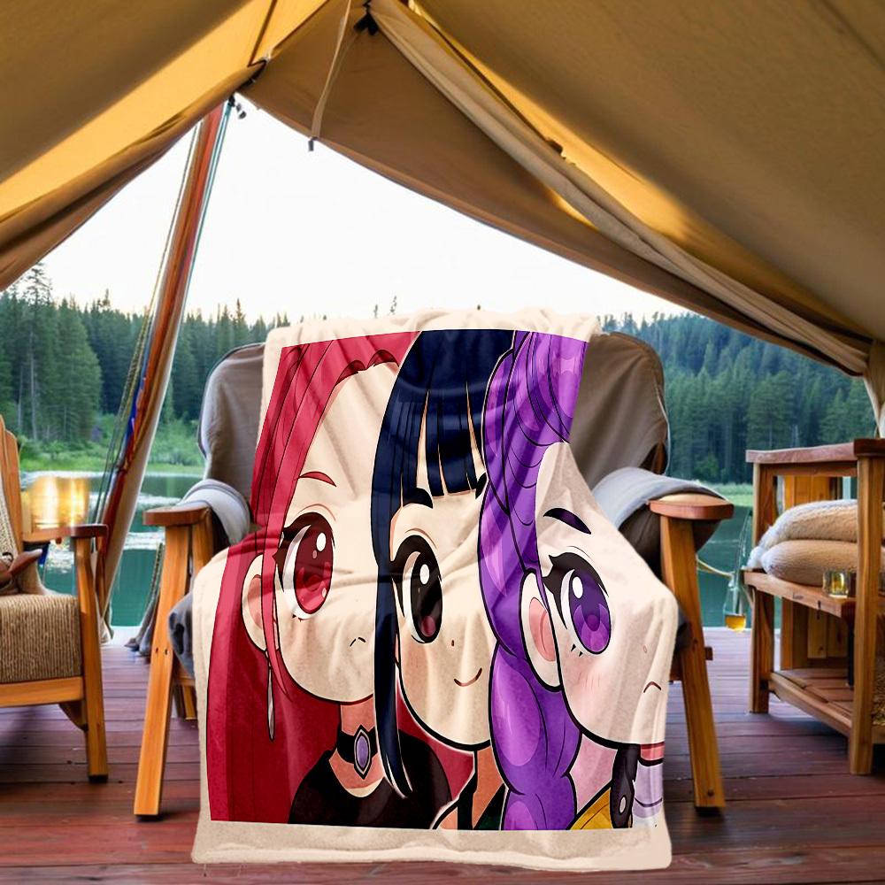 1PC KPop Demon Hunters Outdoor Blanket Lightweight Flannel, Soft & Warm, All-Season Use for Sofa, Outdoor, Camping, Living Room, Office15