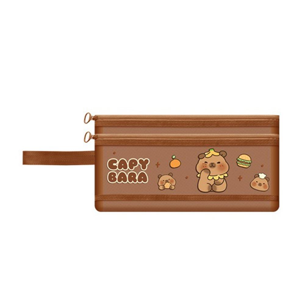 Dark Brown Capybara Bag A4/A5/A6 File Bag Cartoon Pen Bag  Back To School
