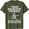 Funny Selective Hearing Cat Reading Graphic Tee Casual Cotton Short Sleeve TShirt for Men