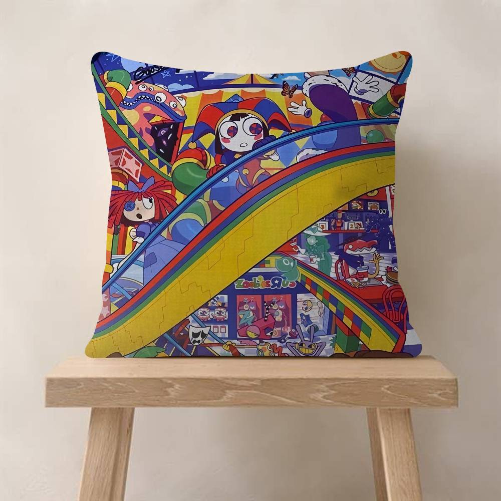 Anime The Amazing DDigital Circus Cushion Cover Inches Farmhouse Decor Home Throw Pillow Covers For Couch Decorations