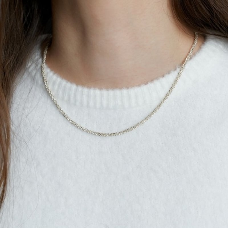 LOVE ME MONSTER [Silver] Bold Twist Chain Necklace (L233MNK070)