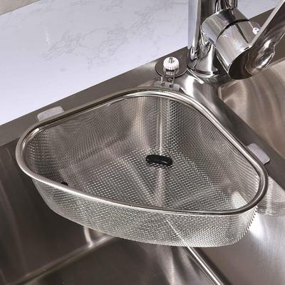 Kaseremy Triangular de Aço Inoxidável para Ralo de Lixo de Pia com Boa Borracha Fácil de Limpar Ralo, Flutuante, Autoportante, Descarte, Rede, Drenagem,