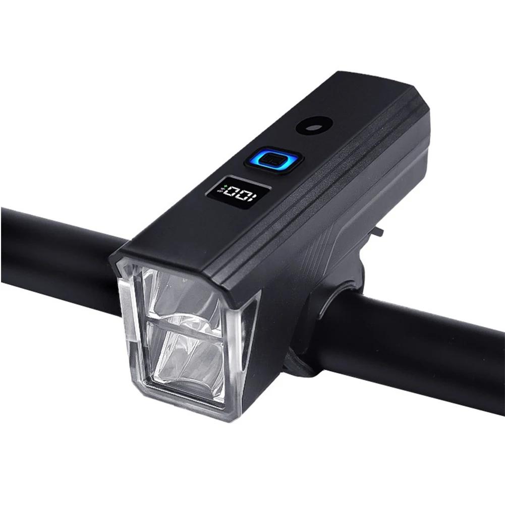 LCD Display Bike Light Type-C Charging LED Bicycle Front Lamp Headlight Cycling Flashlight Bicycle Accessories Bike Safety Lamp