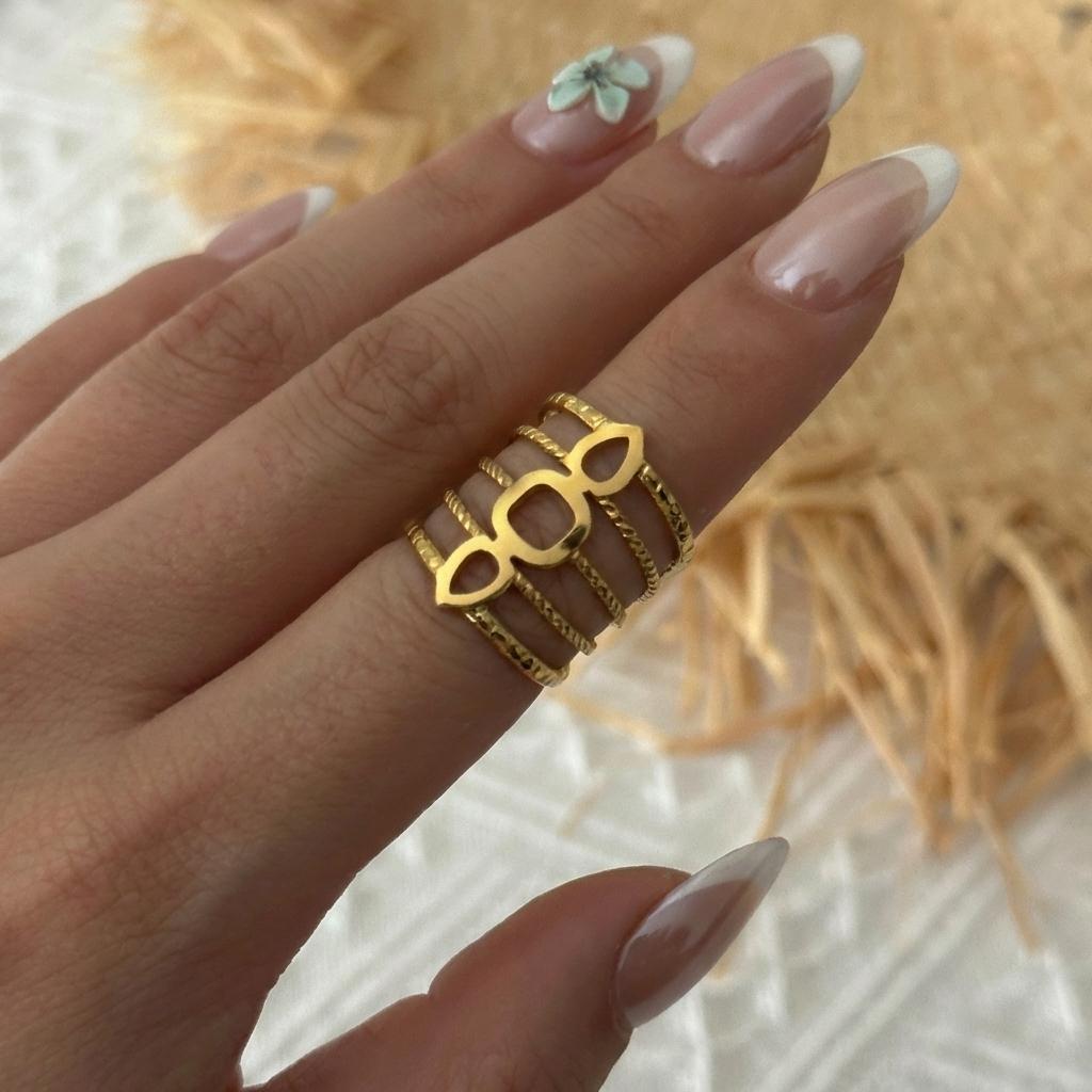 

Stainless Steel New Design Creative Irregular Geometric Hollow Open Ring for Women Metal Finger Ring Party Minimalist Jewelry