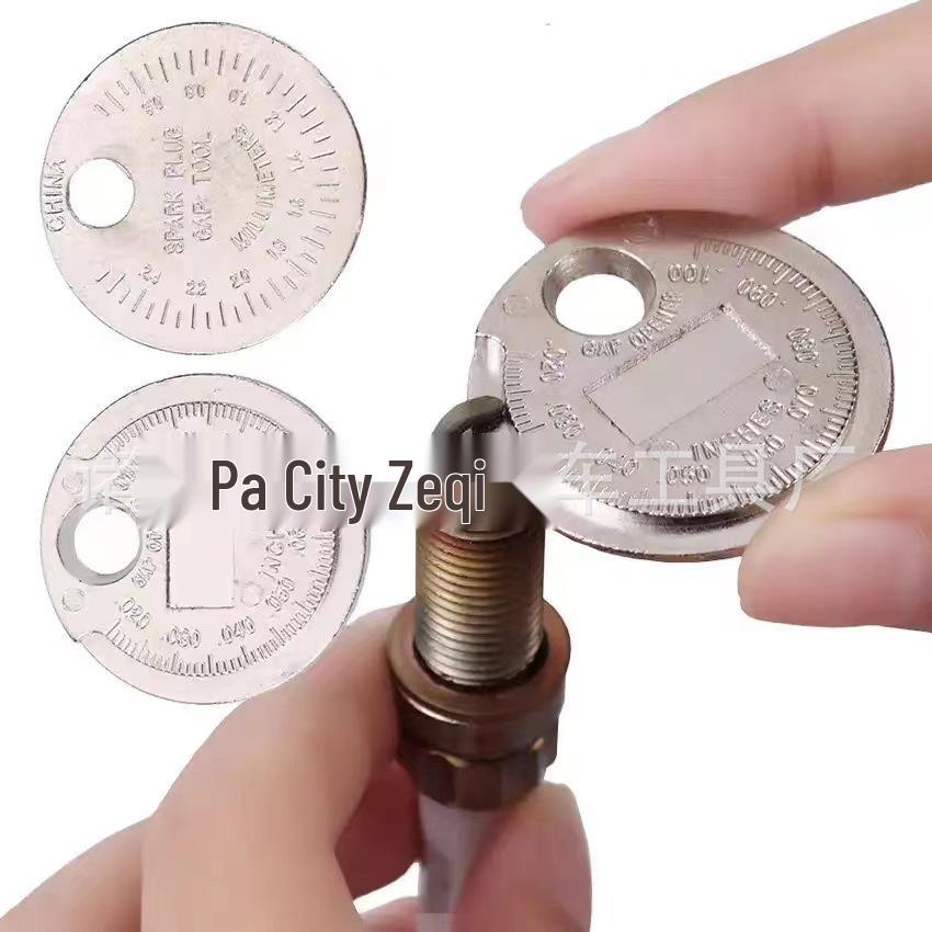 Spark Plug Gap Adjustment Tool 0.6-2.4mm Coin-Type Metric/Imperial Gauge