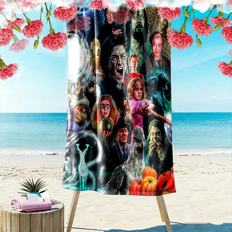 Magic School Story Print Beach Towel, Large Soft Quick Dry Towel for Beach Camping Swimming