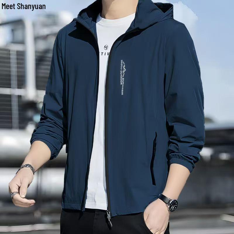 

Унисекс Дышащая Ветровка с Капюшоном: Защита от УФ-лучей, Легкий вес и Защита от солнца для Активного отдыха M