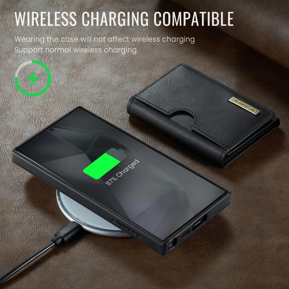 Luxury Magnetic Leather Phone Case for Samsung Galaxy S25 Ultra Edge S26 Plus S24 Fe S23 S22 S21 Detachable Card Bag Stand Cover
