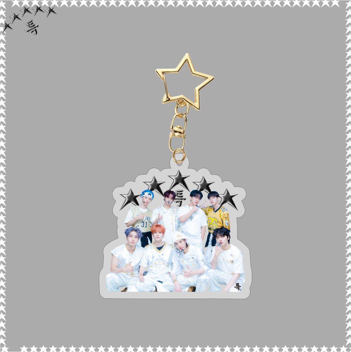 Stray Kids Acrylic Keychain Skzoo 5-Star New Collective Double Sided Acrylic Keychain Pendant Jewelry Star Periphery