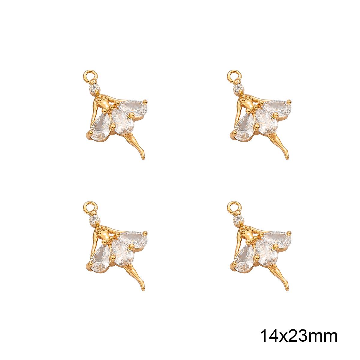 

Медь Танцующая Девушка Циркон Шарм Подвеска для DIY Браслет Ожерелье Аксессуары