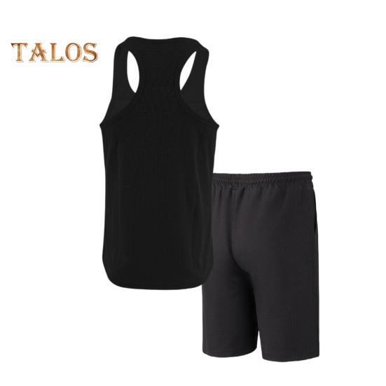 2 stk/sett Herre Sportsklær Vaffelstoff Ensfarget O-hals Ermeløs Vest Elastisk Midje Vide Ben Shorts Dress Fritidsklær