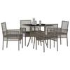 Garden Dining Set 5 pcs Grey Poly Rattan
