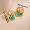 Blumenohrringe Lustige Ohrstecker Ölgemälde Blume Ohrschmuck Legierung Textur Geeignet für modische Teenager Geschenk