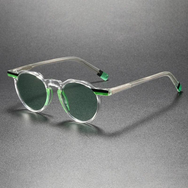 New Fashionable Transparent Round Frame Women's Sunglasses Outdoor Neutral Color Blocked Versatile UV400 Sunscreen Glasses