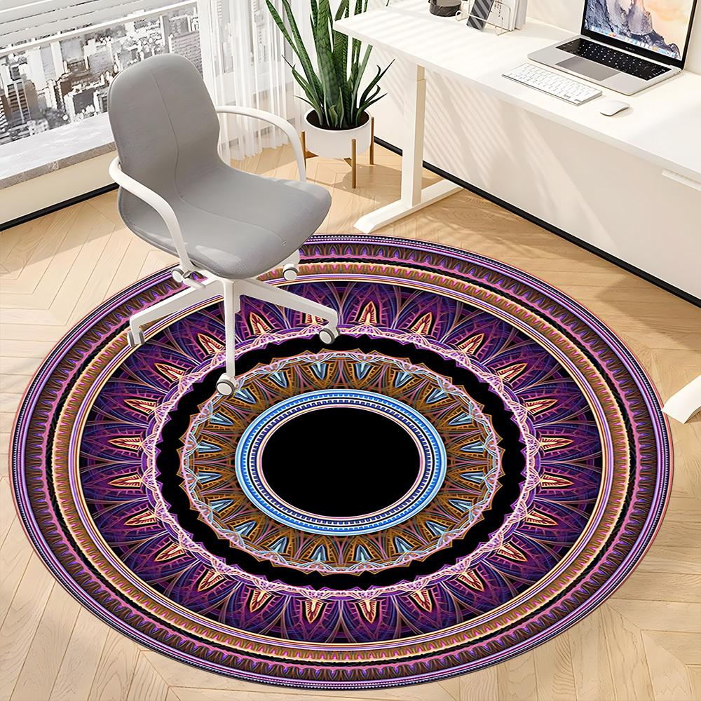 1PC Mandala Artwork Chair Carpet for Office, Indoor Non-Slip Washable Carpet, Soft Comfortable Mat For Office Room yy250930248
