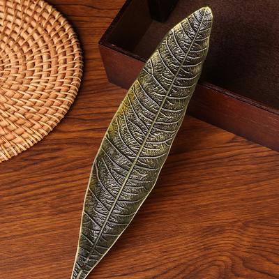 Antique Bodhi Leaf Alloy Incense Plate Frame Incense Insert Incense Support Line Buddha Incense Burner Room Bedroom Incense Burnerto the