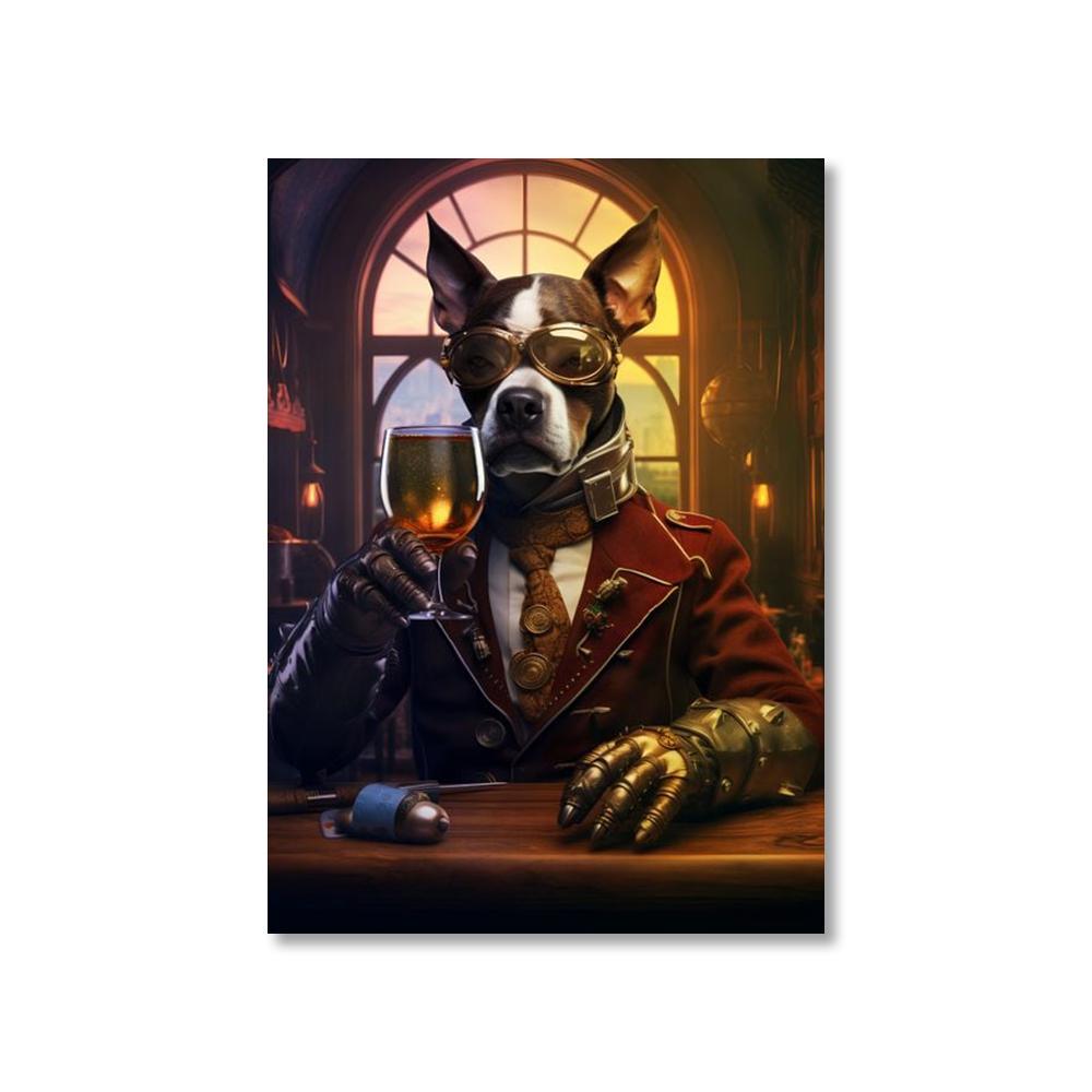 Tierkostüm Gentleman Trinkender Gorilla Löwe Hase Bier Bilder Lustige Bar Wandkunst Leinwandbild Heimdekoration