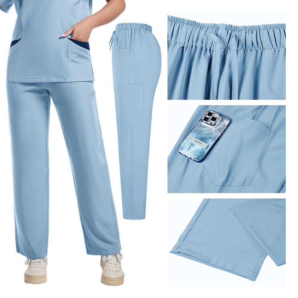 Nurse Uniform Scrub Suit for Operating Room: Breathable, Sweat-Absorbent Two-Piece Medical Workwear Set.