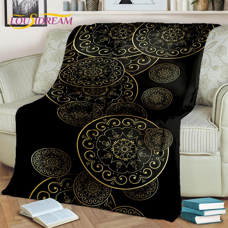 3D Mandala Bohemia Geometric Flower Blanket,Soft Throw Blanket for Home Bedroom Bed Sofa Picnic Office Hiking Leisure Nap Cover