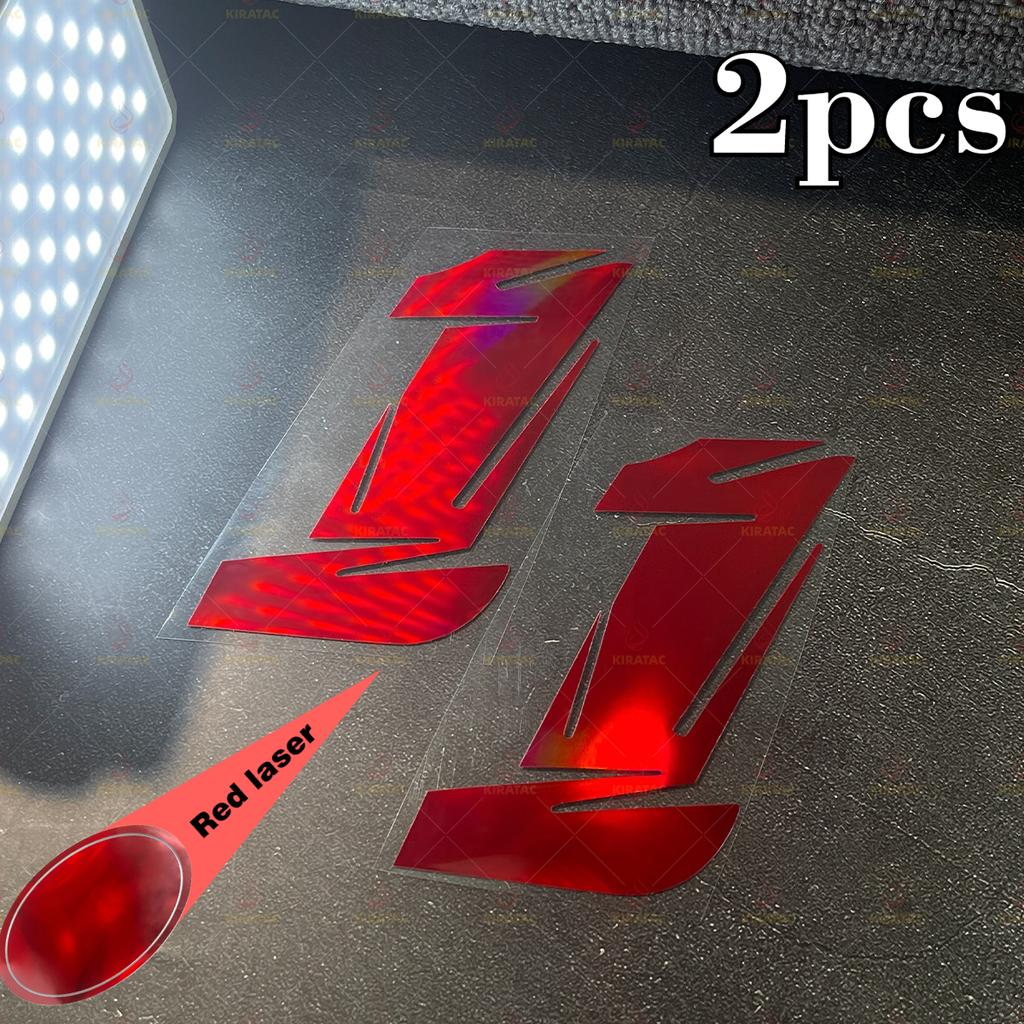 2 Stück Roter Laser Motorradnummer Aufkleber Wasserdicht für Motorradhelm Verkleidung Kraftstofftank Roller Karosserie Universelle Vinyl Aufkleber