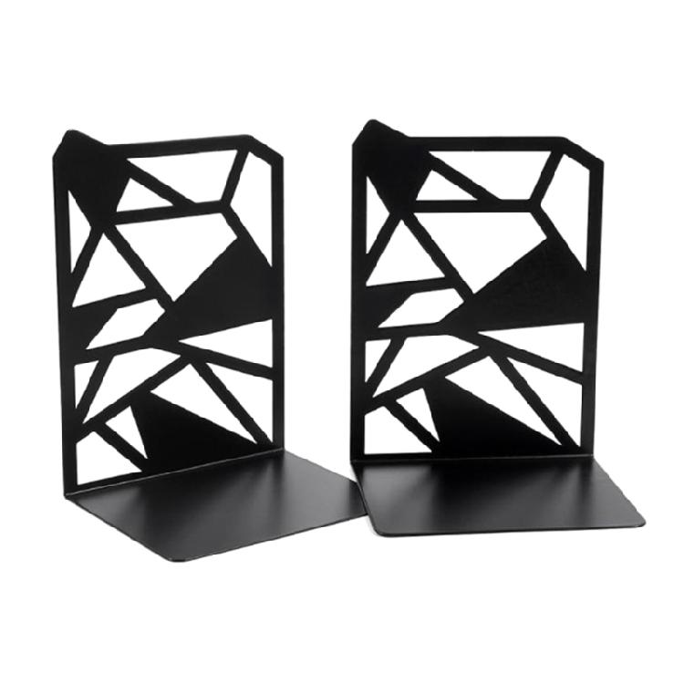 

1 Pair Practical Bookends Hollow Book Support Metal Book Stands Simple Decorative Bookends for Students 1