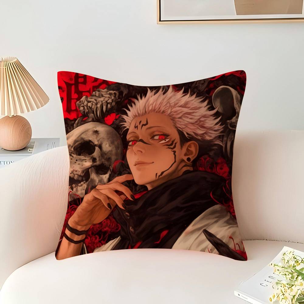 Jujutsu-Kaisen S-Sukuna Pillow Cover For Bedroom Room And Living Room Sofa Decorative Cushion Cover