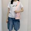 New MLB Polyester Shoulder Bag, Crossbody Bag Regular Women's Milk Pink 7ACRMDE4N-50PKL