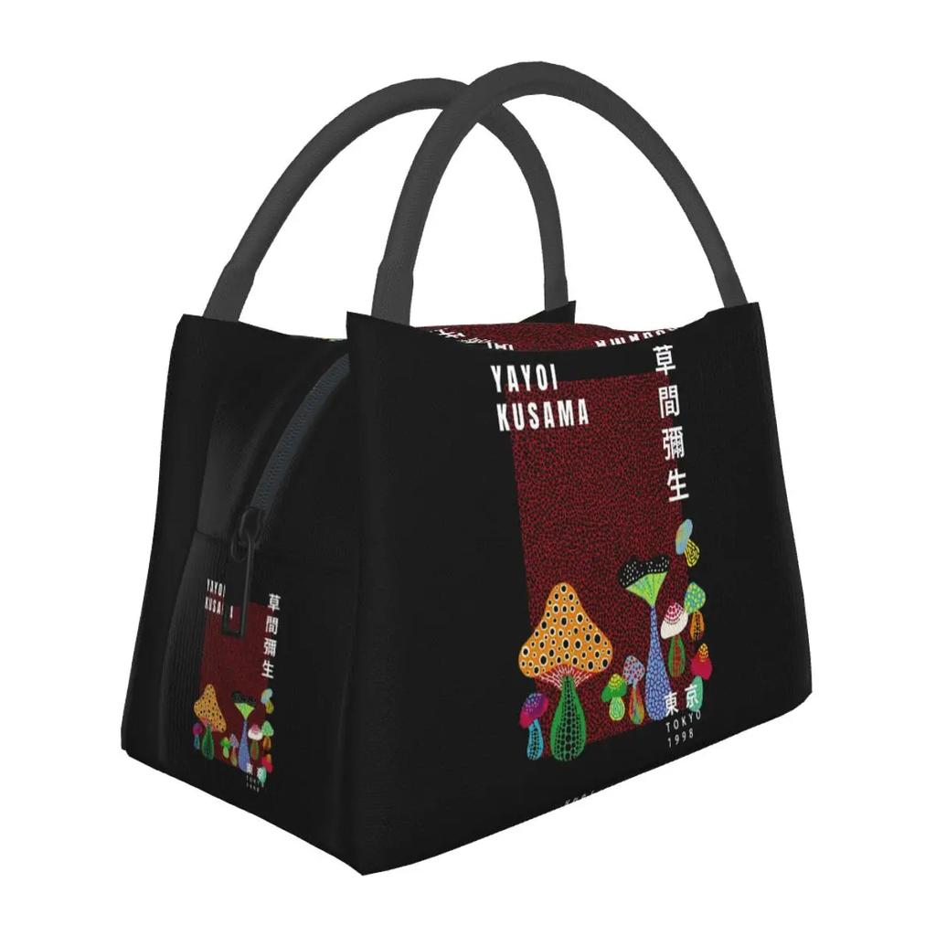 Yayoi Kusama Mushroom Art Lunch Box Accessories Waterproof Insulated Oxford Cooler Bag Thermal Cold Food Picnic Tote
