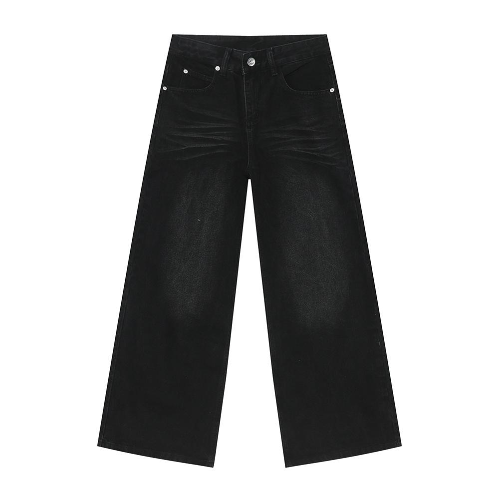 | New Autumn Products, American Vibe Style Texture Old Retro Straight Loose Jeans