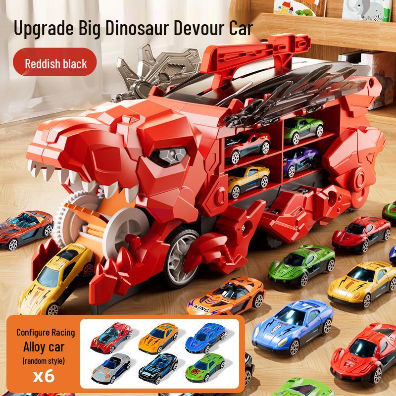 Dinosaur-Themed Folding Ejection Track Set: Children's Educational Alloy Car Toy