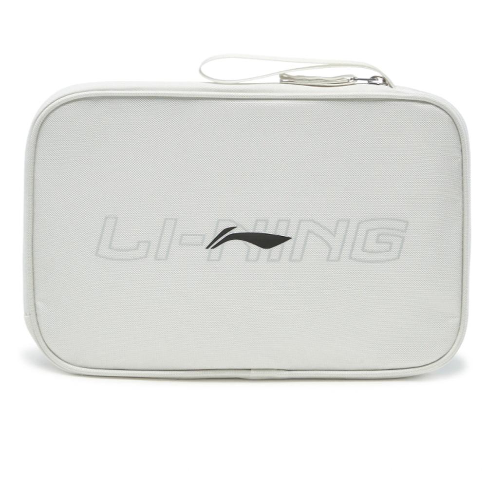 Li-Ning Large Capacity Scratch Resistant Durable Zipper Table Tennis Racket Bag Unisex Bags ABJV005-2 Ping Pong Paddle Bag White