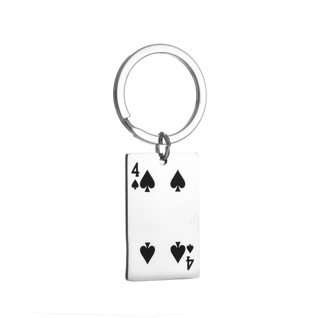 Creative Stainless Steel Poker Pendant: Ace To King of Spades Keychain Backpack Charm