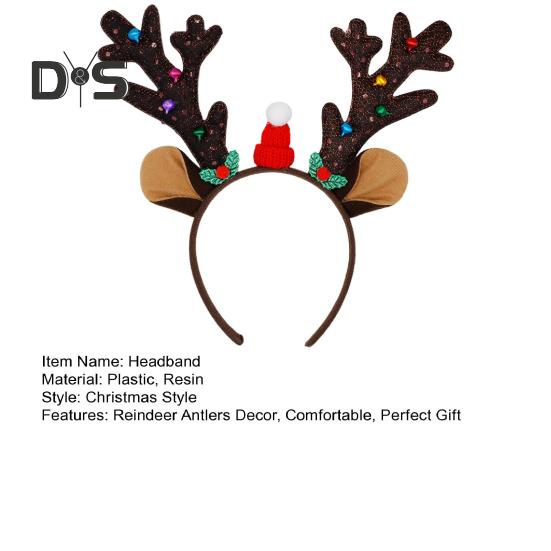 Weihnachten Rentier Geweih Stirnband Frauen Rehkitz Horn Haar Hoop Party Kostüm Ohren Plüsch Material Flexible Fit Kopfbedeckung