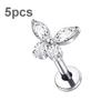 5Pcs/lot Titanium CZ Ear Stud Tragus Cartilage Earrings for Women Labret Lip Lobe Ring Helix Daith Piercing Body Jewelry