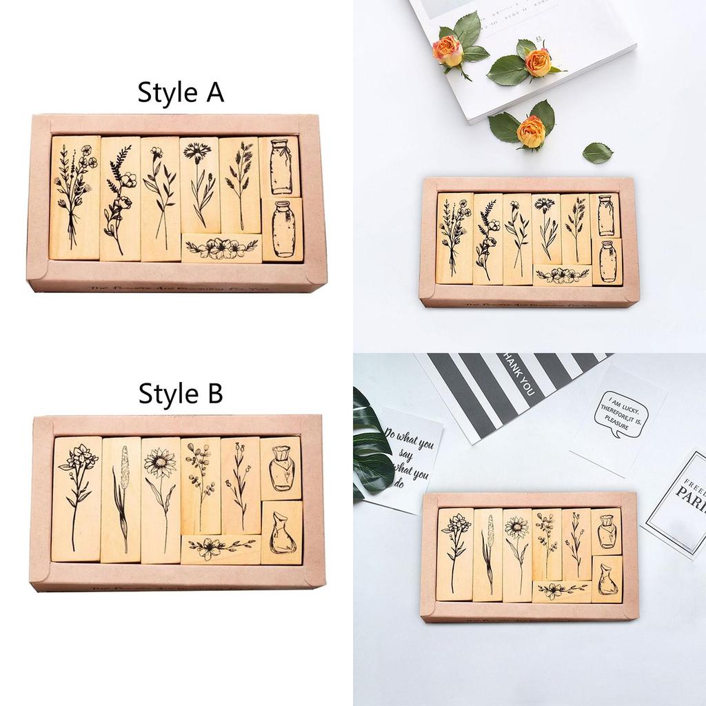 Wooden Stamps Card Making Decorative Lightweight Cute Wood Stamps for Painting DIY Accessories Scrapbooking Journals Art Crafts