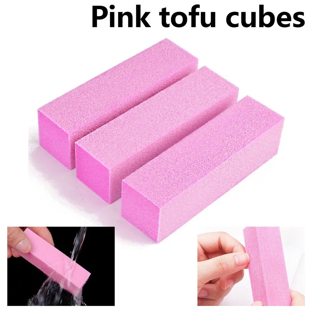 Nail Sanding File Buffer Block Pink Professional Nail Art Sponge Buffer Block Nail Art Buffer Grindig Polishing Manicure Tools