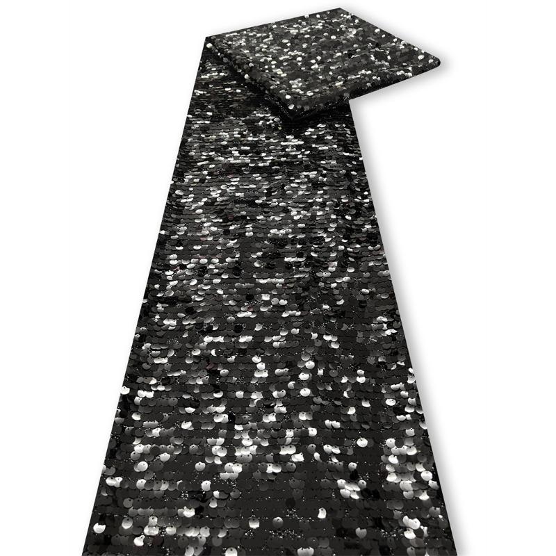 

9mm Round Sequined Mesh Lace Fabric Fashion Designer Material for DIY Sewing Wedding Dresses Formal Gowns Performance Costumes 1Yard