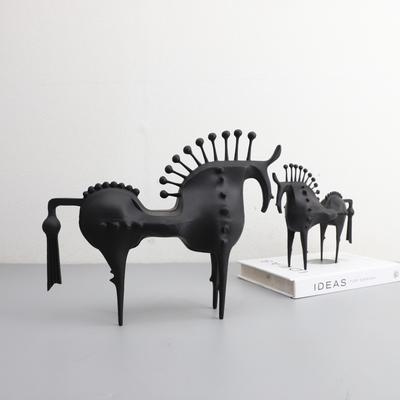 Metal Crafts Artificial Animal Sculpture Abstract Horse Stinging Horses Metal Decorative Figurines Home Decoration Accessories