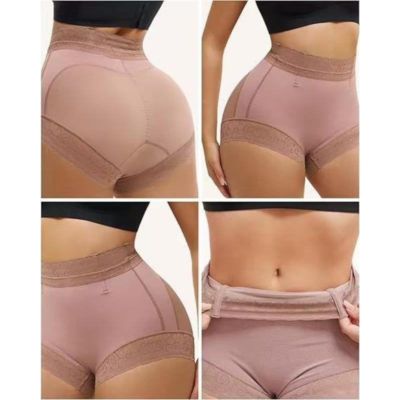 High Waist Lace Trim Tummy Control Shaping Panties Butt Lifter Compression Shapewear Underwear for Women