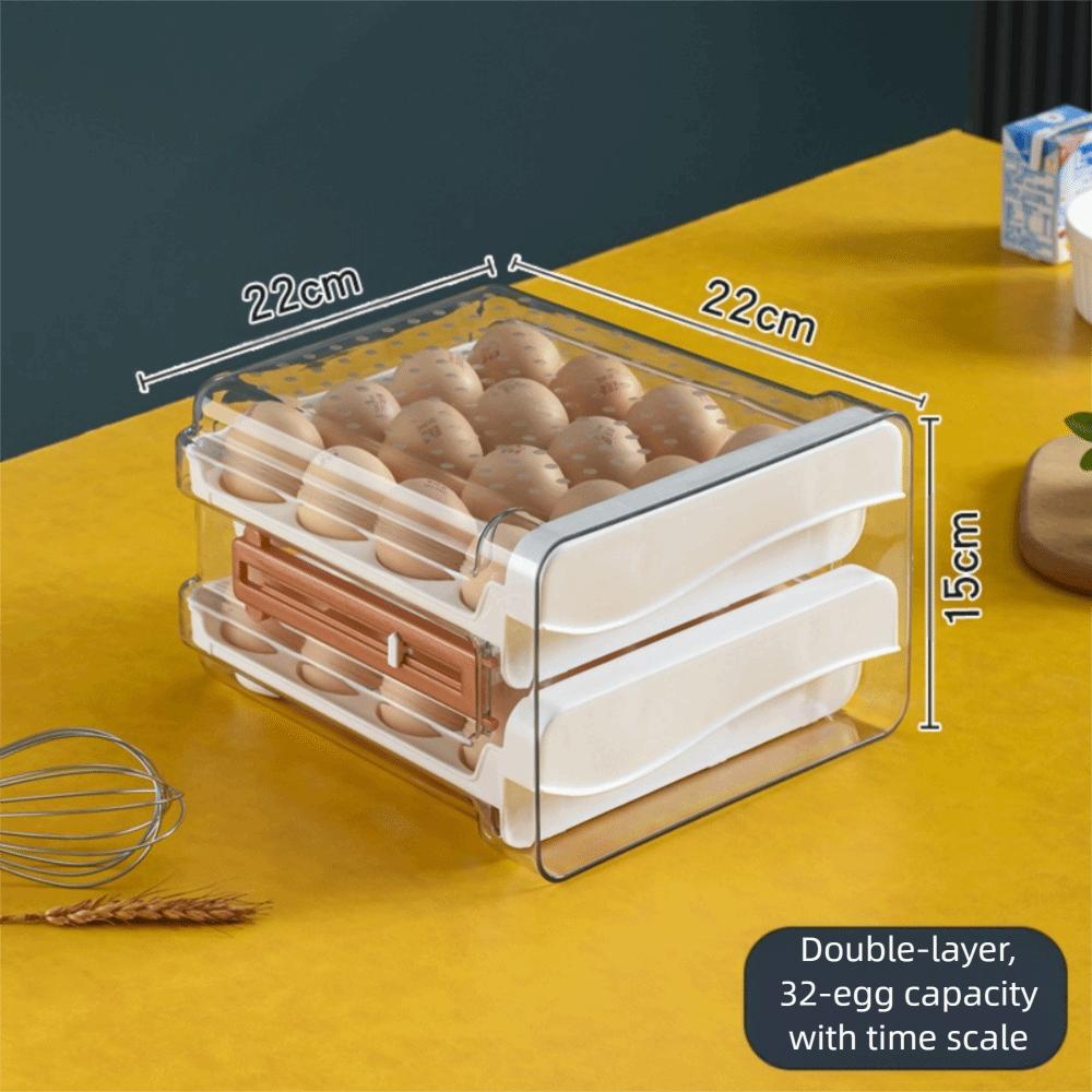 Space Saving Egg Fresh Storage Box Large Capacity Drawer Style Egg Storage Box  Food Preservation