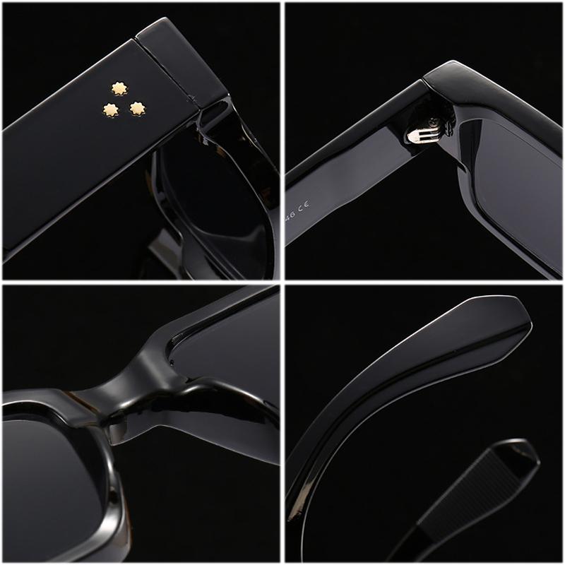 SHAUNA Ins Popular Fashion Square Rivets Men Sunglasses Vintage Punk Gradient Women Trending Dark Green Sun Glasses Shades UV400