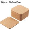 10Pc Cork Coaster DIY Tableware Pad Small Board Square/Round Mat SelfAdhesive Drink Cup Mat Home Table Decoration 100mmx100x3mm